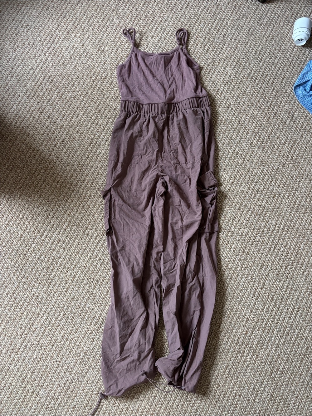 No Boundaries Mauve Utility Tie-Strap Jumpsuit